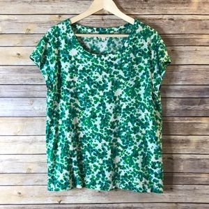 Gap Green Speckle Short Sleeve Top M